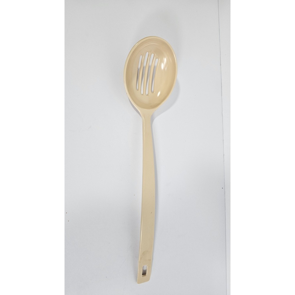 Vintage Melamine Ware Slotted Spoon 14 Inch Tan #1401‎